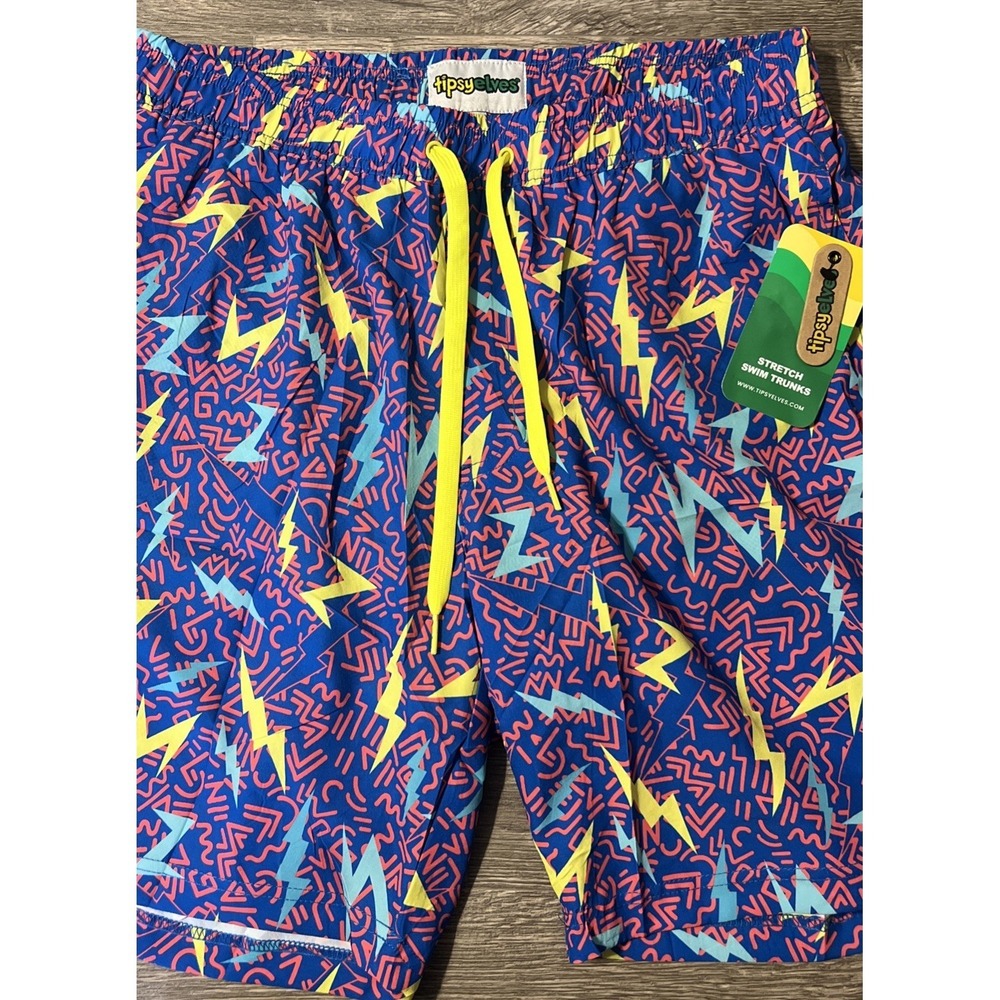 Tipsy Elves Men's Lined Board Shorts Swim Trunks, Size Large New With Tags